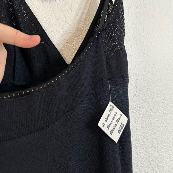 St. John. Evening Embellished Floral Knit Evening Dress Womens Size 6 NWT NEW - Picture 11 of 16